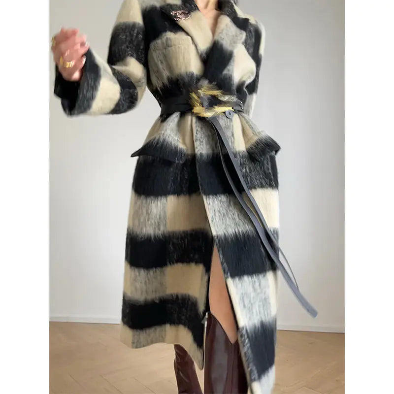 Manteau carreaux rétro