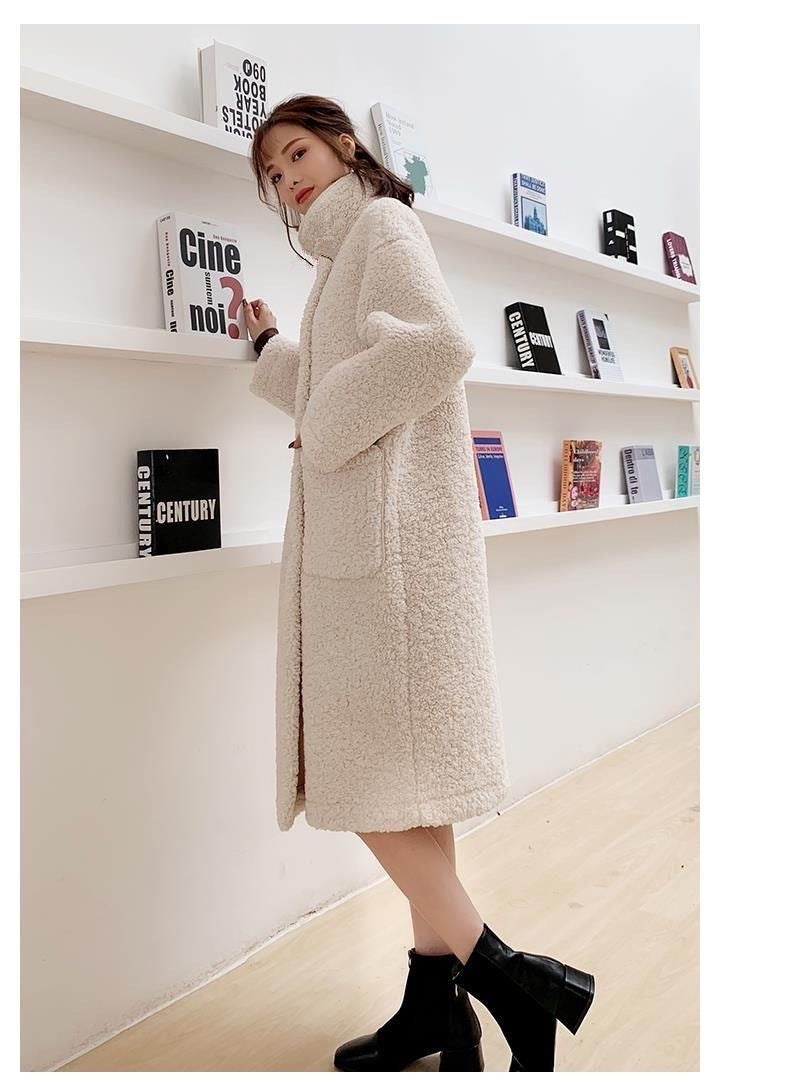 Manteau femme en imitation cachemire