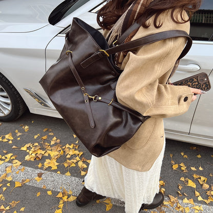 Sac à bandoulière rétro marron Grande capacité