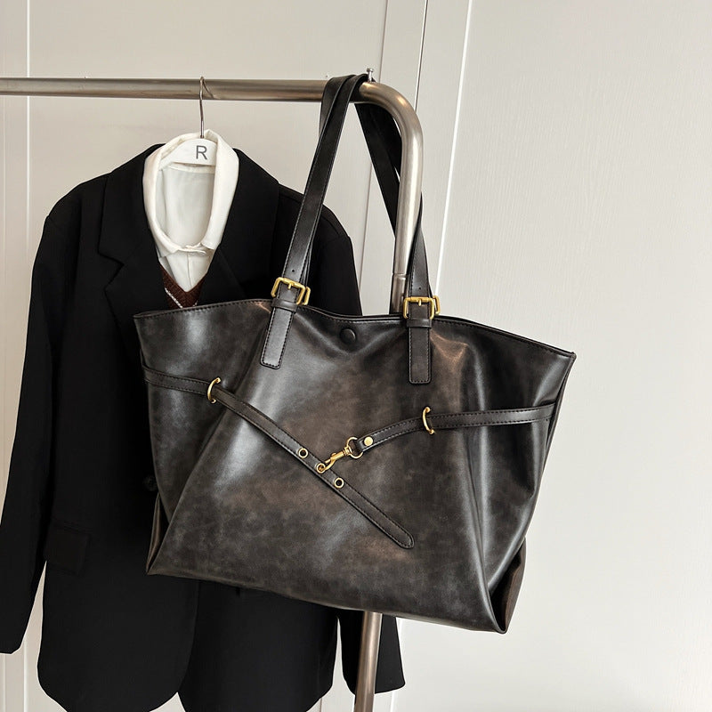 Sac à bandoulière rétro marron Grande capacité