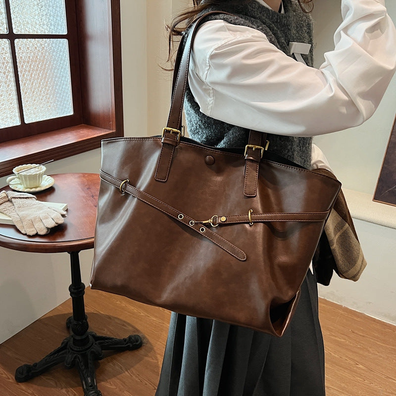 Sac à bandoulière rétro marron Grande capacité