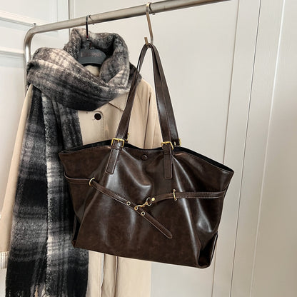 Sac à bandoulière rétro marron Grande capacité