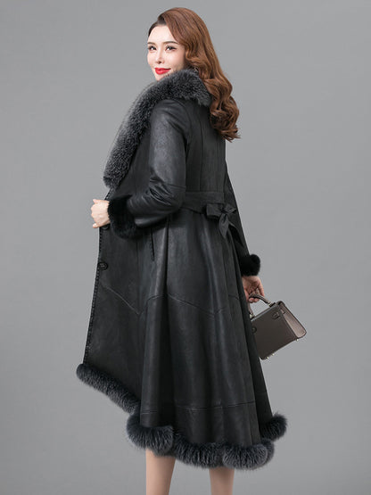 Manteau femme en vraie fourrure